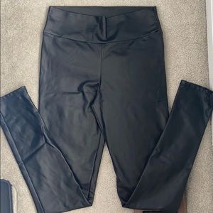 leather-looking leggings